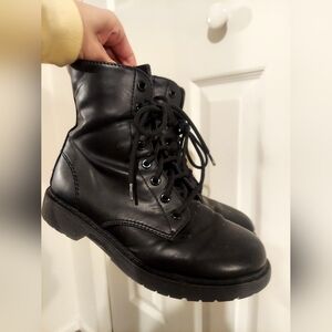 Black combat boots